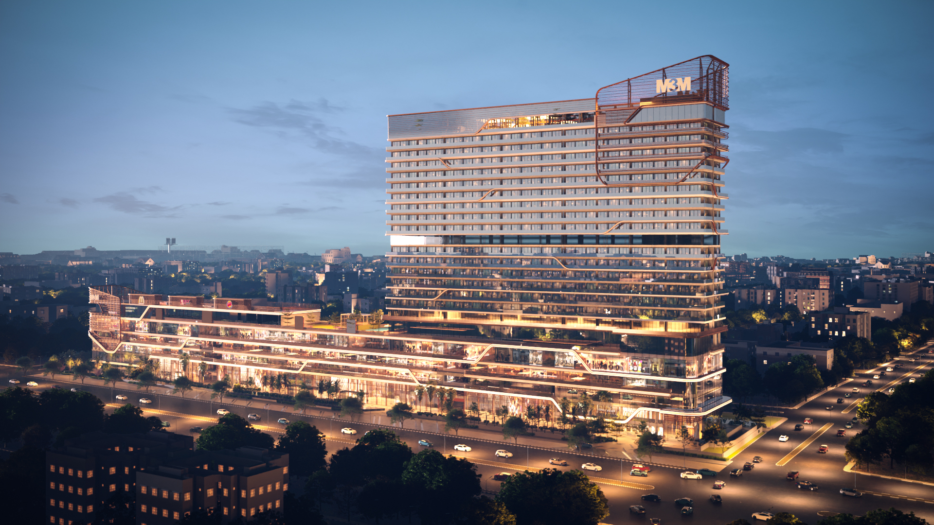 M3M Sector 72 Noida Night Aerial 1